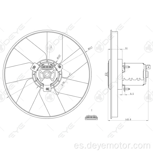 Radiador de ventilador de refrigeración de coche universal para VW GOLF